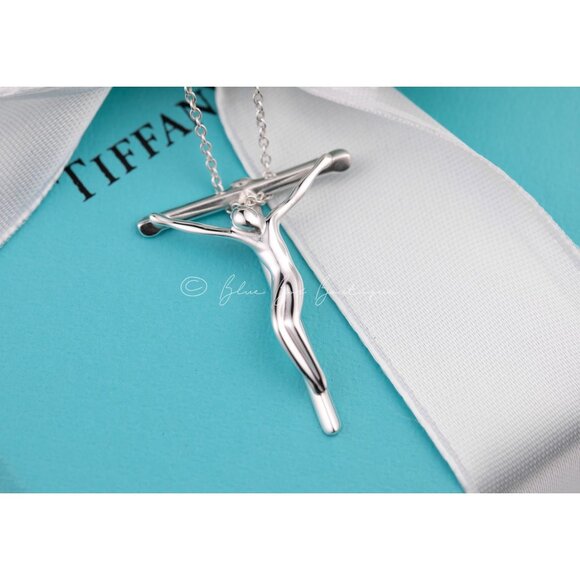 Tiffany & Co. Cross Necklace Elsa Peretti Crucifix Pendant in Silver 21mm - Picture 4 of 6